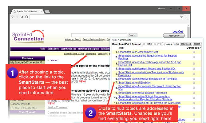 Click on a topic in the Topic Bar. Click on the SmartStarts link in the Tool Bar.



